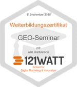 121WATT-Badge: GEO-Seminar, 5. November 2025